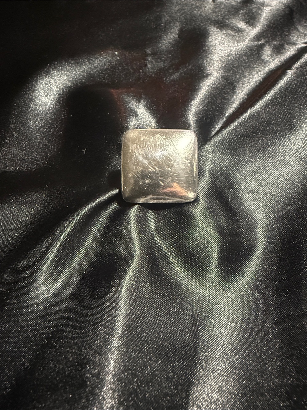 Vintage Turkish Artisan 925 Sterling Silver Square Shield Modernist Ring